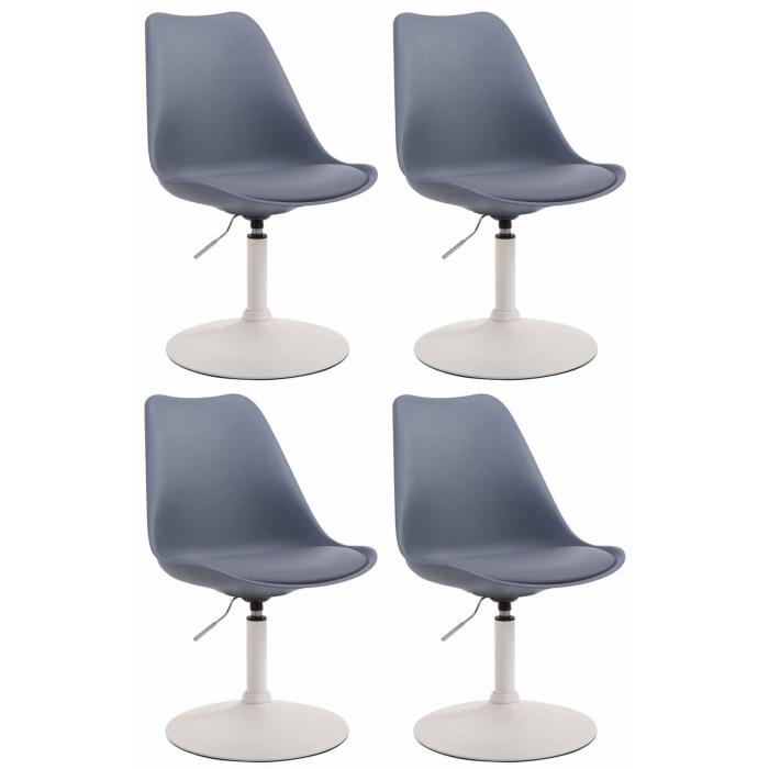 4er Set Esszimmersthle HLO-CP15 Kunststoff ~ grau