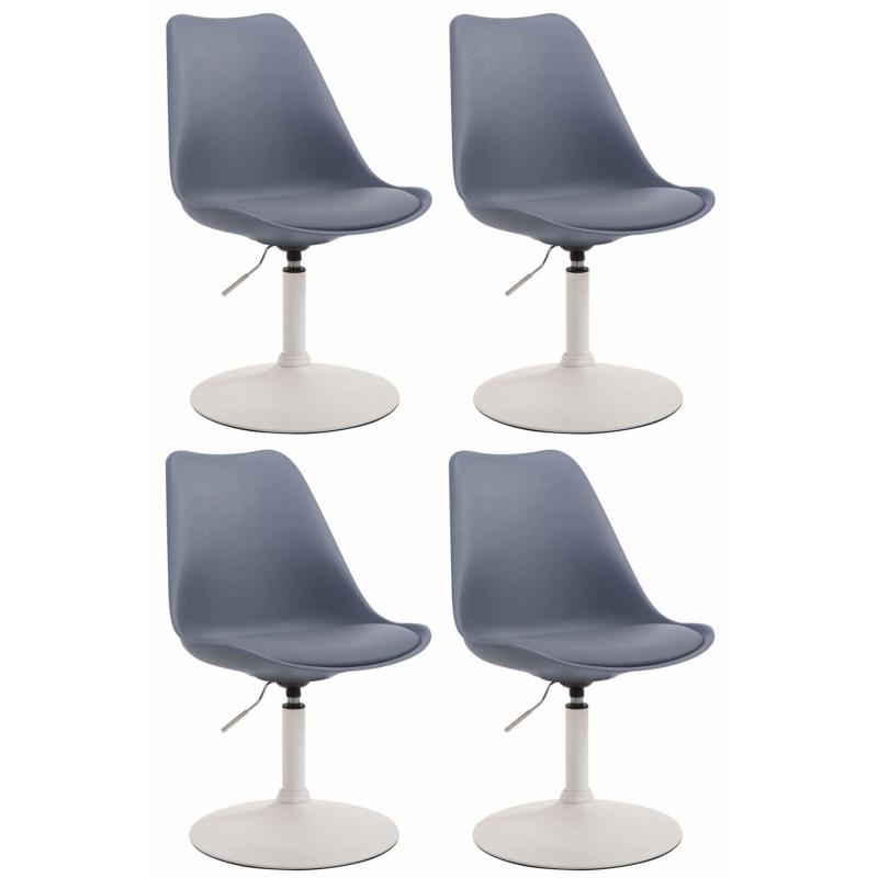 4er Set Esszimmersthle HLO-CP15 Kunststoff ~ grau