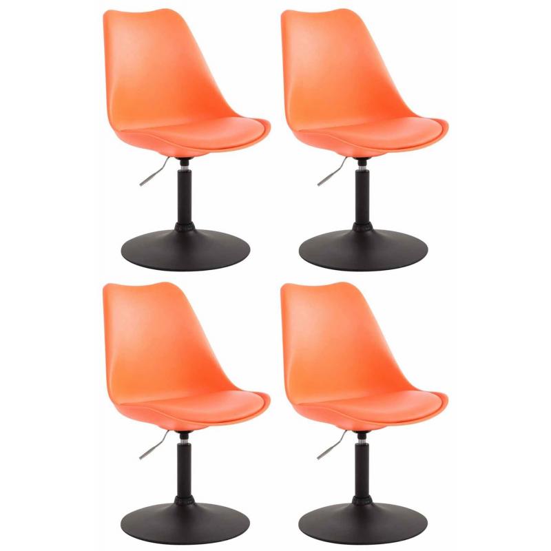 4er Set Esszimmersthle HLO-CP13 Kunststoff ~ orange