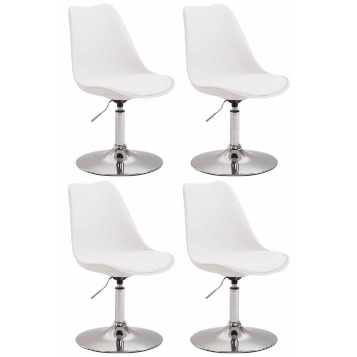 4er Set Esszimmersthle HLO-CP14 Kunststoff ~ wei