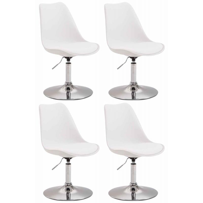 4er Set Esszimmersthle HLO-CP14 Kunststoff ~ wei