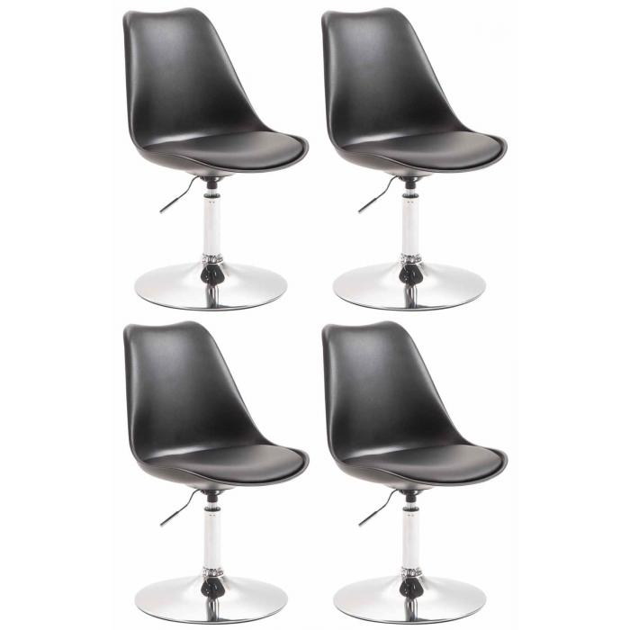 4er Set Esszimmersthle HLO-CP14 Kunststoff ~ schwarz