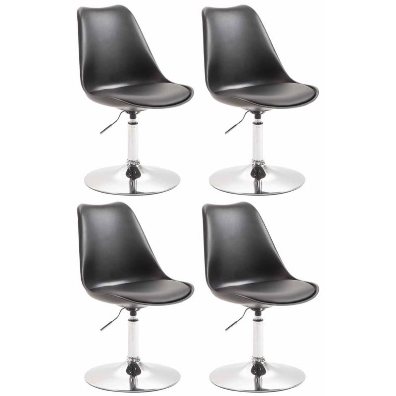 4er Set Esszimmersthle HLO-CP14 Kunststoff ~ schwarz