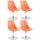 4er Set Esszimmersthle HLO-CP14 Kunststoff ~ orange