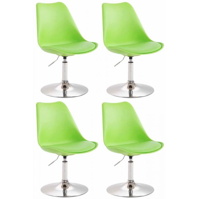 4er Set Esszimmersthle HLO-CP14 Kunststoff ~ grn