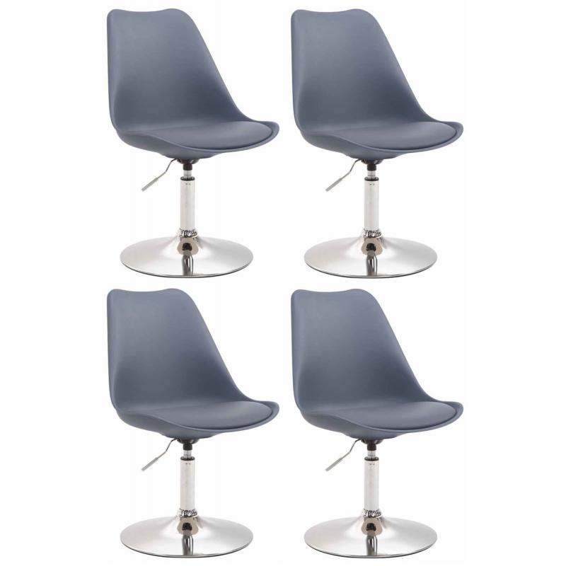 4er Set Esszimmersthle HLO-CP14 Kunststoff ~ grau