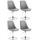4er Set Esszimmersthle HLO-CP14 Kunstleder ~ grau
