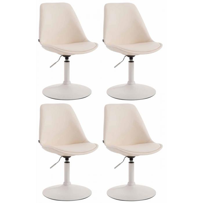 4er Set Esszimmersthle HLO-CP15 Kunstleder ~ creme
