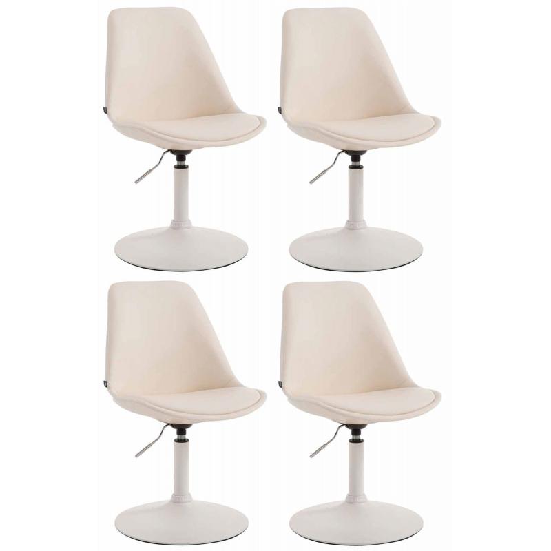 4er Set Esszimmersthle HLO-CP15 Kunstleder ~ creme