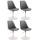 4er Set Esszimmersthle HLO-CP15 Kunstleder ~ grau