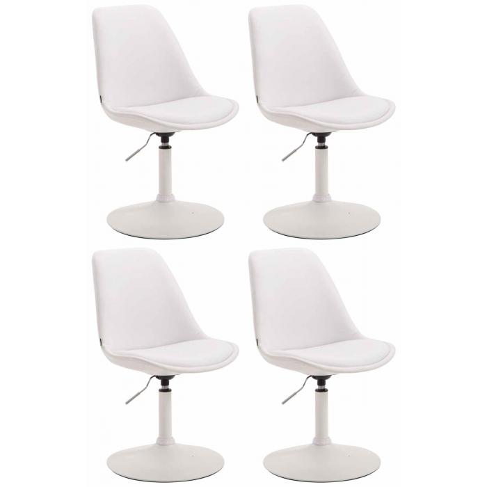 4er Set Esszimmersthle HLO-CP15 Kunstleder ~ wei