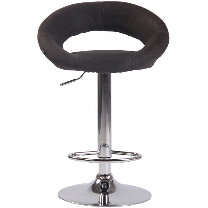 2er Set Barhocker HLO-CP286 Stoff Chrom ~ dunkelgrau