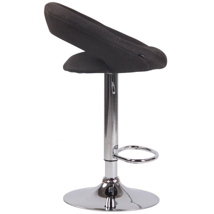 2er Set Barhocker HLO-CP286 Stoff Chrom ~ dunkelgrau