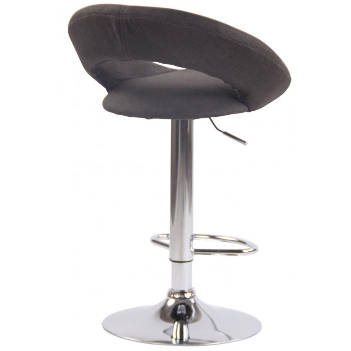 2er Set Barhocker HLO-CP286 Stoff Chrom ~ dunkelgrau