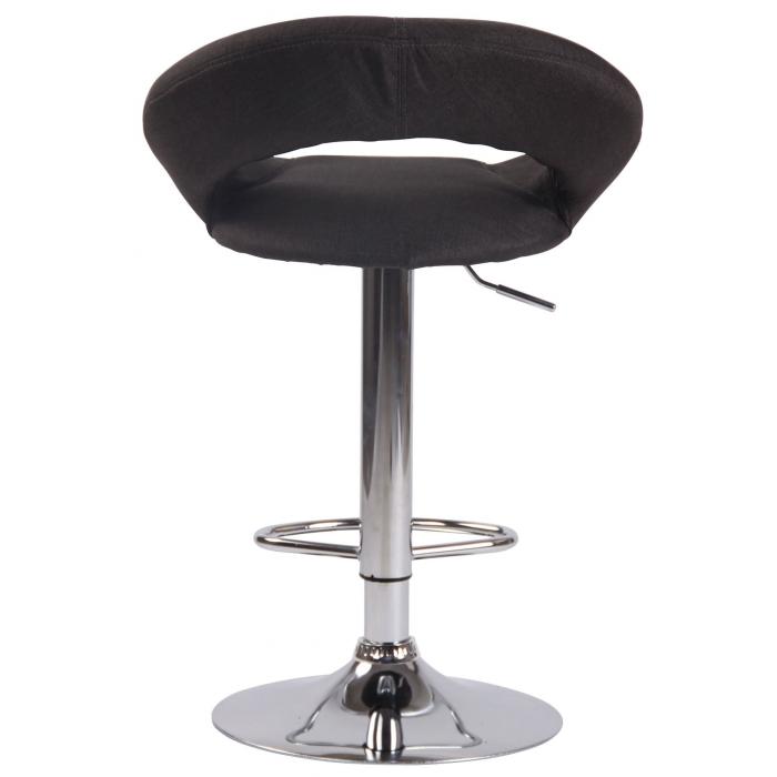 2er Set Barhocker HLO-CP286 Stoff Chrom ~ dunkelgrau