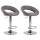 2er Set Barhocker HLO-CP286 Stoff Chrom ~ grau