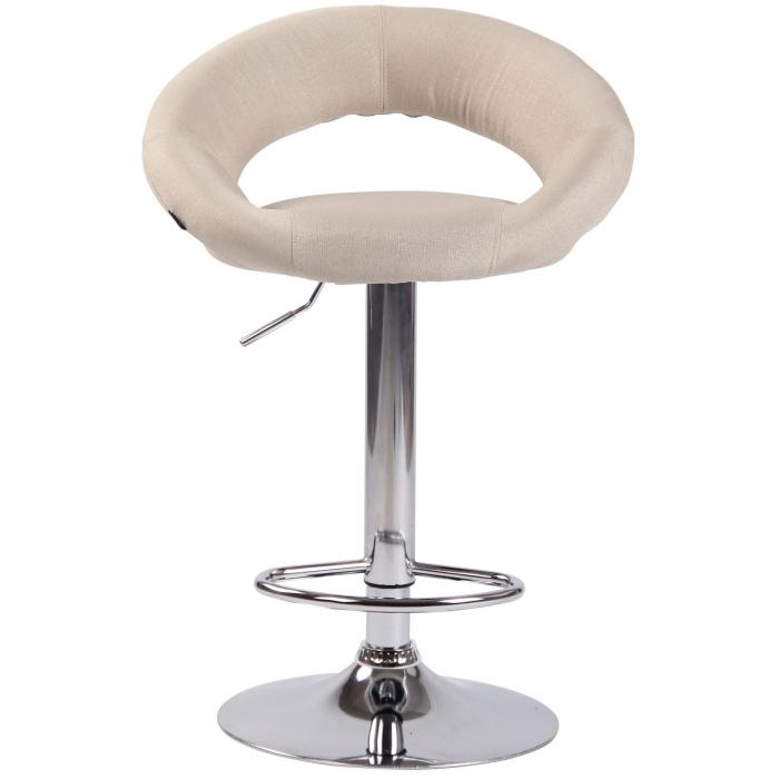 2er Set Barhocker HLO-CP286 Stoff Chrom ~ creme