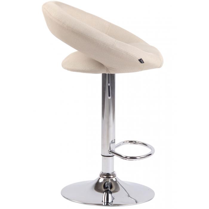 2er Set Barhocker HLO-CP286 Stoff Chrom ~ creme