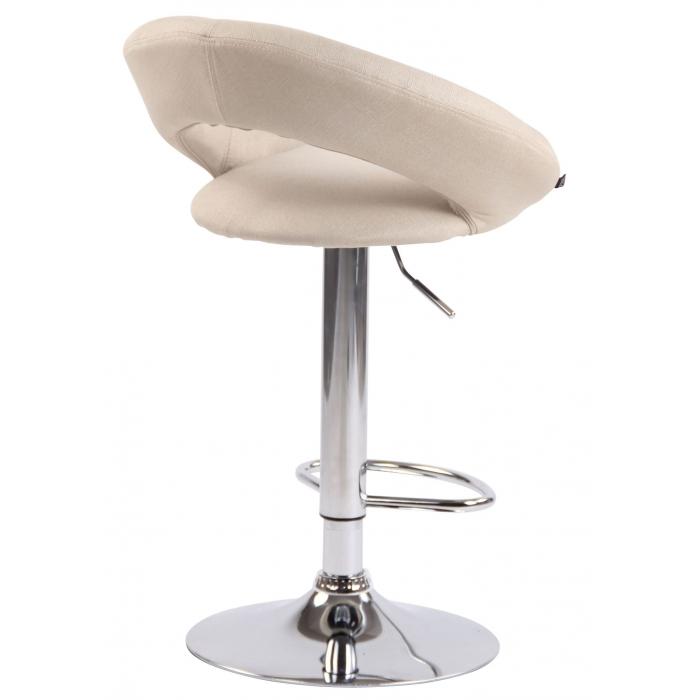 2er Set Barhocker HLO-CP286 Stoff Chrom ~ creme