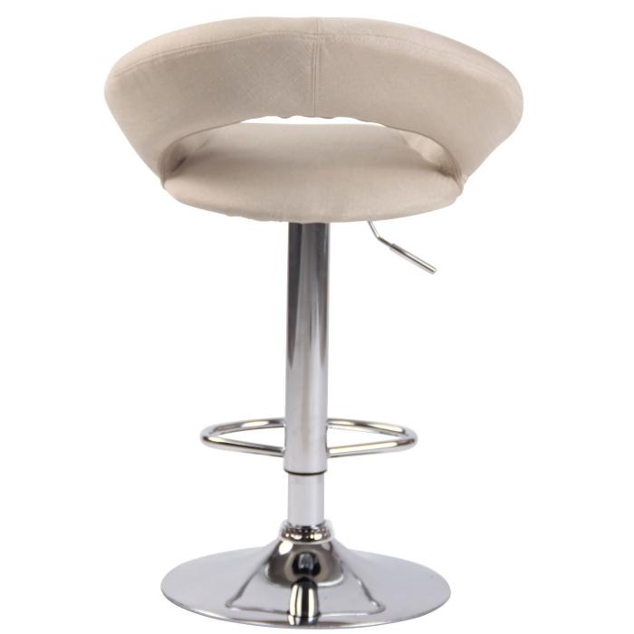 2er Set Barhocker HLO-CP286 Stoff Chrom ~ creme