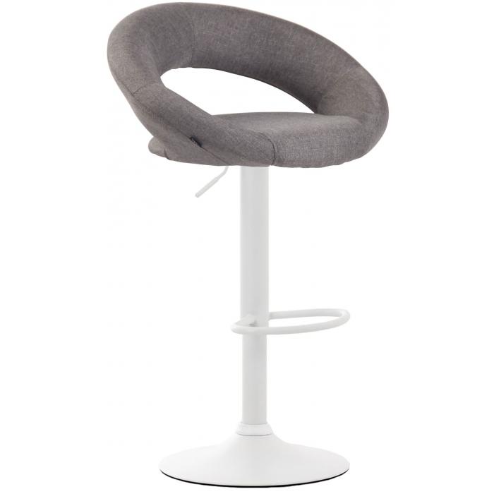 2er Set Barhocker HLO-CP286 Stoff wei ~ grau