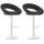 2er Set Barhocker HLO-CP286 Stoff wei ~ dunkelgrau