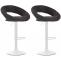 2er Set Barhocker HLO-CP286 Stoff wei ~ dunkelgrau