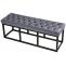 Sitzbank HLO-CP86 Samt Schwarz 120 cm ~ grau