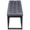 Sitzbank HLO-CP86 Samt Schwarz 120 cm ~ grau
