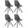 4er Set Stühle HLO-CP82 Stoff Cappuccino Rund ~ dunkelgrau 4er Set Stühle HLO-CP82 Stoff Cappuccino Rund ~ dunkelgrau