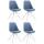 4er Set Sthle HLO-CP82 Stoff Rund wei ~ blau