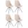 4er Set Sthle HLO-CP82 Stoff Rund wei ~ creme