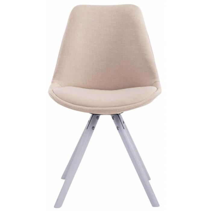 4er Set Sthle HLO-CP82 Stoff Rund wei ~ creme
