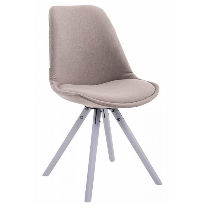 4er Set Sthle HLO-CP82 Stoff Rund wei ~ taupe