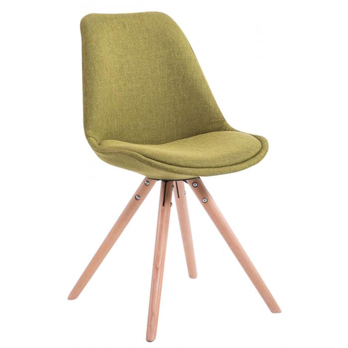 4er Set Stühle HLO-CP82 Stoff Natura Rund ~ grün