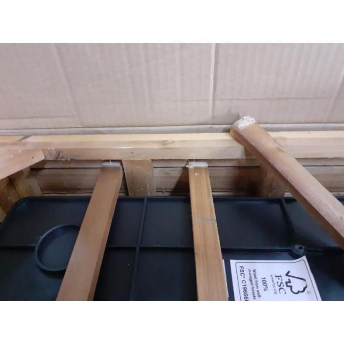 B-Ware (Haltestreben gehen ab SK3) | Pflanzkasten HWC-L25, Pflanzkbel rechteckig 60x62x22cm Stahl Akazie Holz MVG braun
