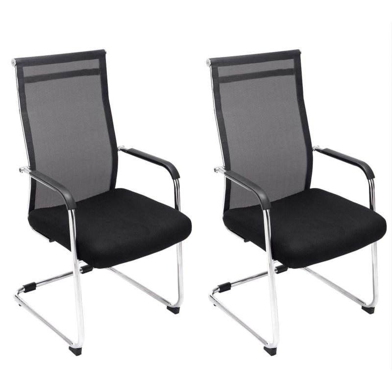 2er Set Besuchersthle HLO-CP18 ~ schwarz