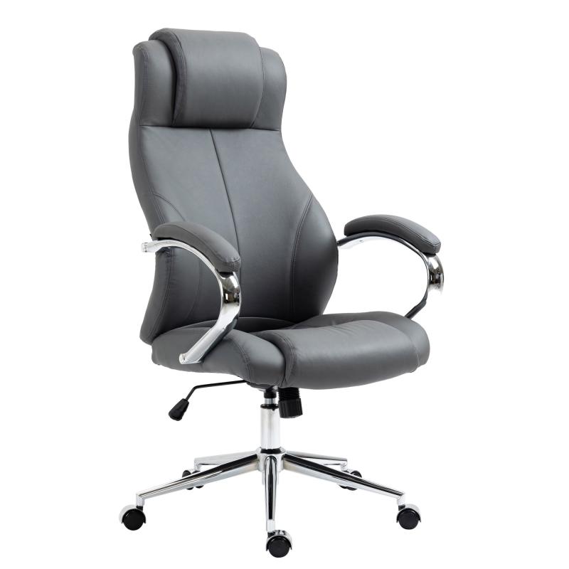 Brostuhl HLO-CP145 Echtleder ~ grau