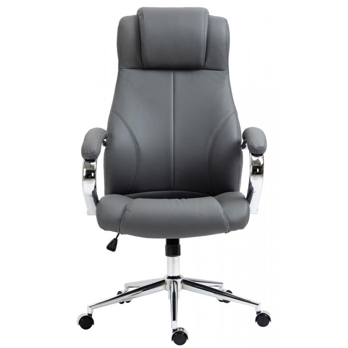 Brostuhl HLO-CP145 Echtleder ~ grau
