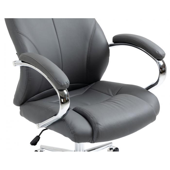Brostuhl HLO-CP145 Echtleder ~ grau