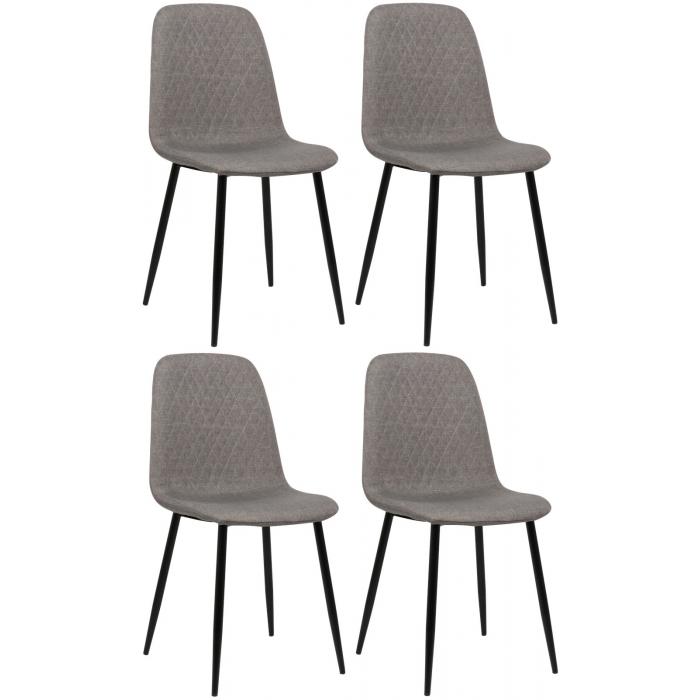 4er Set Sthle HLO-CP49 Stoff ~ grau