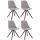 4er Set Stühle HLO-CP8 Samt Rund cappuccino ~ grau 4er Set Stühle HLO-CP8 Samt Rund cappuccino ~ grau