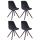 4er Set Sthle HLO-CP8 Samt Rund cappuccino ~ schwarz