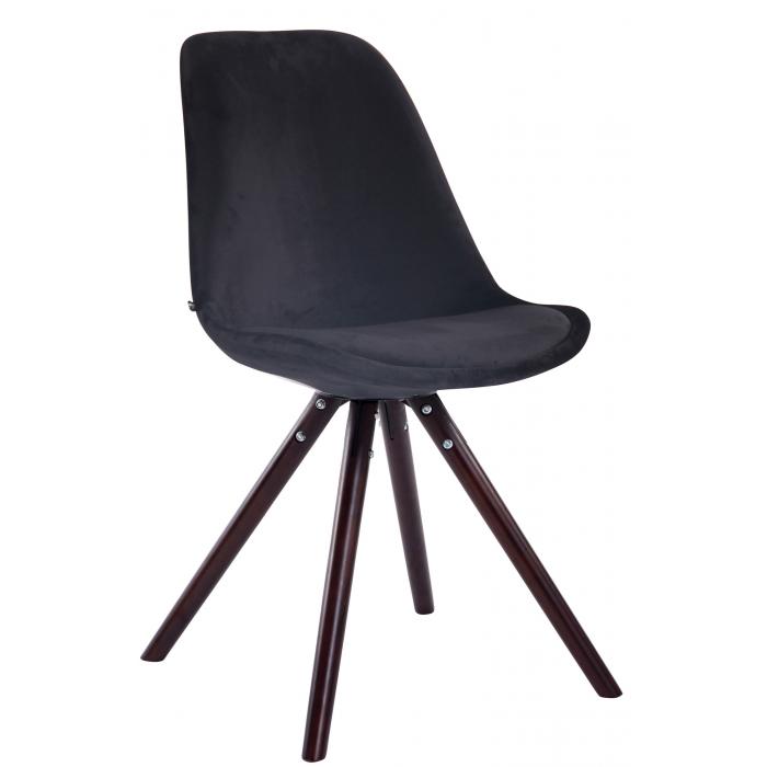 4er Set Sthle HLO-CP8 Samt Rund cappuccino ~ schwarz