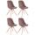 4er Set Sthle HLO-CP8 Samt Rund natura ~ braun