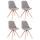 4er Set Sthle HLO-CP8 Samt Rund natura ~ grau