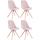 4er Set Sthle HLO-CP8 Samt Rund natura ~ pink