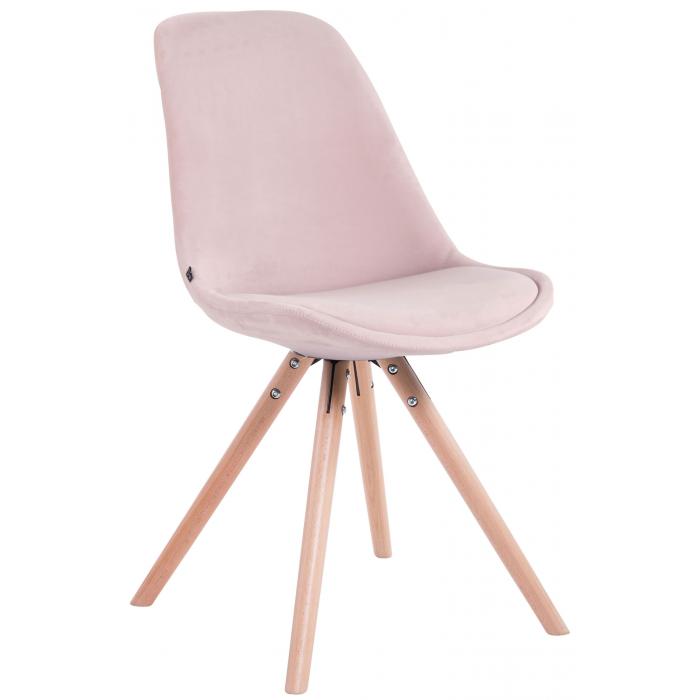 4er Set Sthle HLO-CP8 Samt Rund natura ~ pink