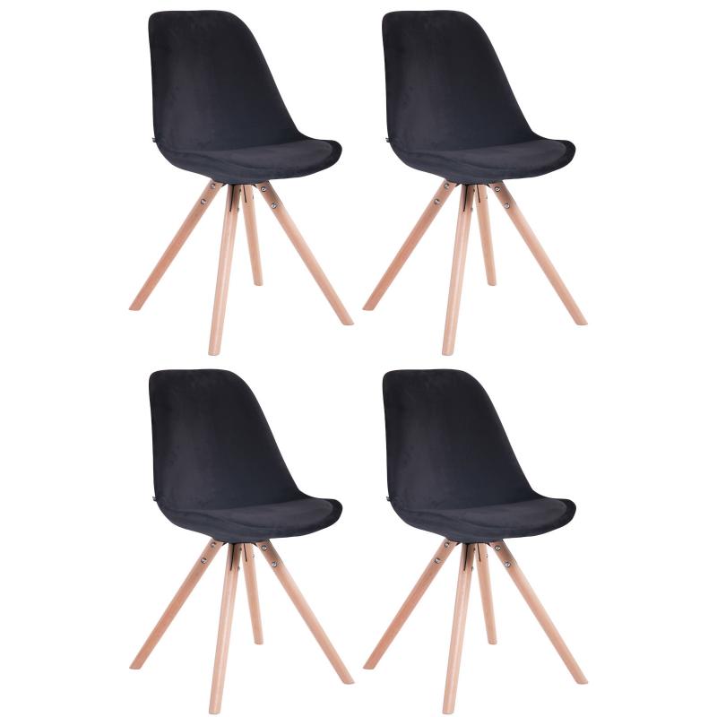 4er Set Sthle HLO-CP8 Samt Rund natura ~ schwarz