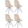 4er Set Sthle HLO-CP8 Samt Rund wei ~ creme